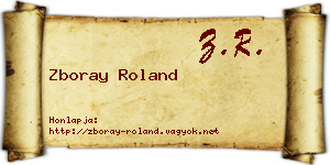 Zboray Roland névjegykártya